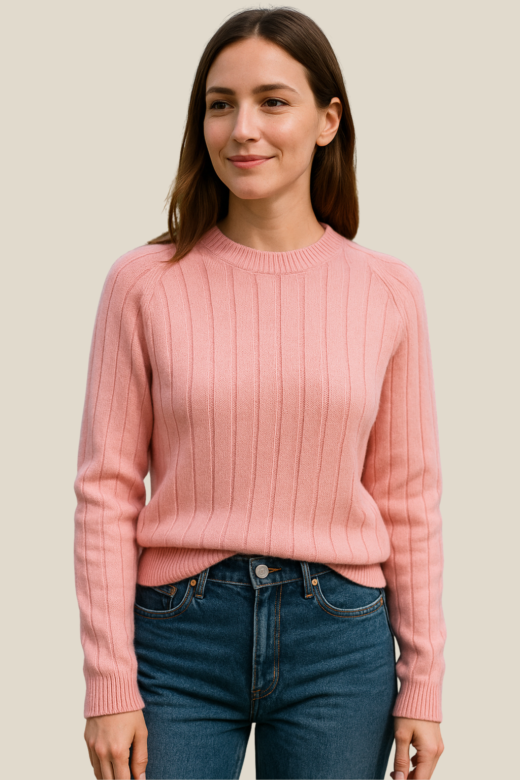 Women’s Knitted Long Sleeve Jumper, Crewneck Pullover, Relaxed Fit Sweatshirt