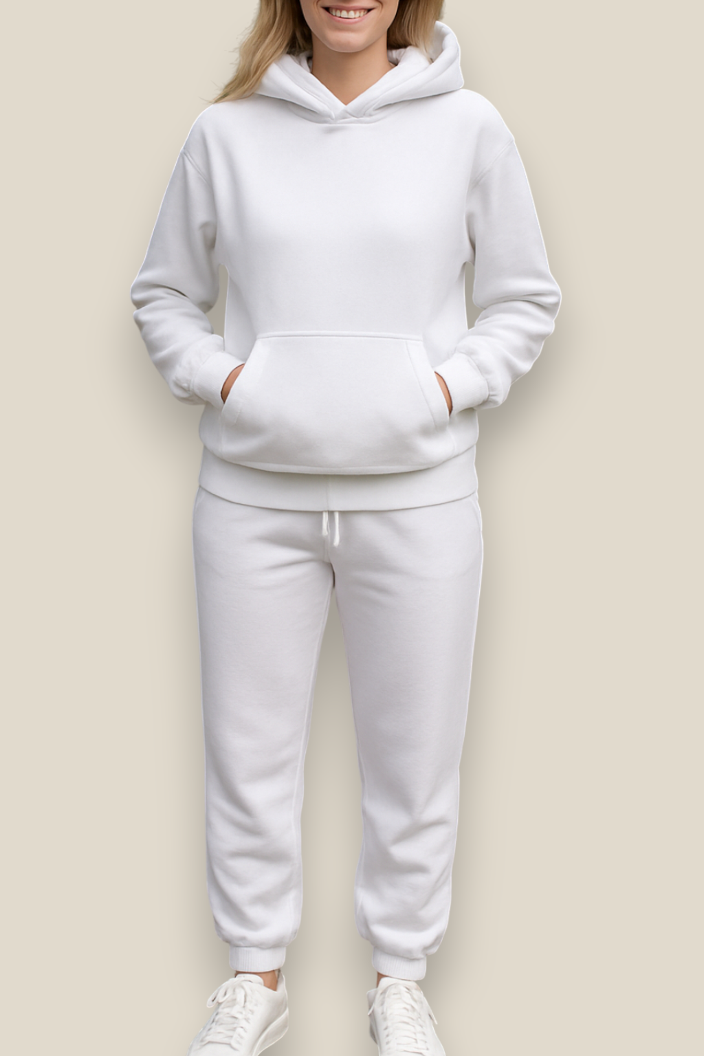 Women’s Winter Tracksuit Set, Two-Piece Fitness Hoodie And Jogging Pants, Fleece-Lined Sportswear
