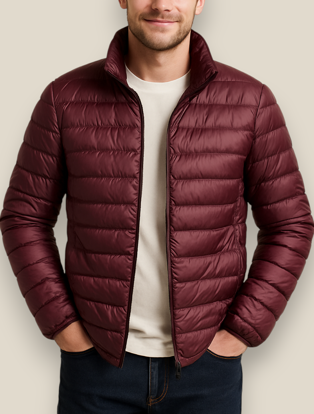 Men’s Down Puffer Jacket - Ultra Light Waterproof Winter Coat