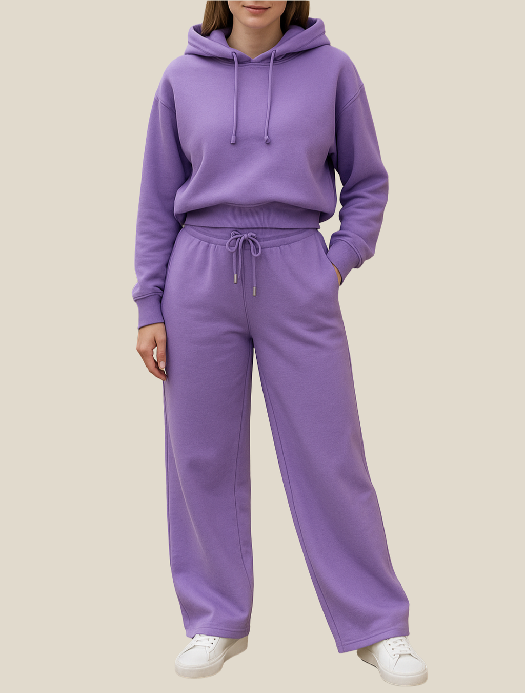 Women’s Two-Piece Hoodie Jogger Set, Casual Winter Tracksuit Outfit, Warm Loungewear