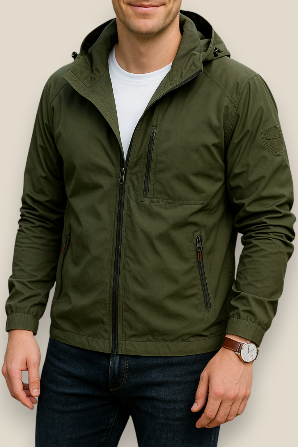 Men’s Waterproof Hiking Jacket -Outdoor Hooded Windbreaker