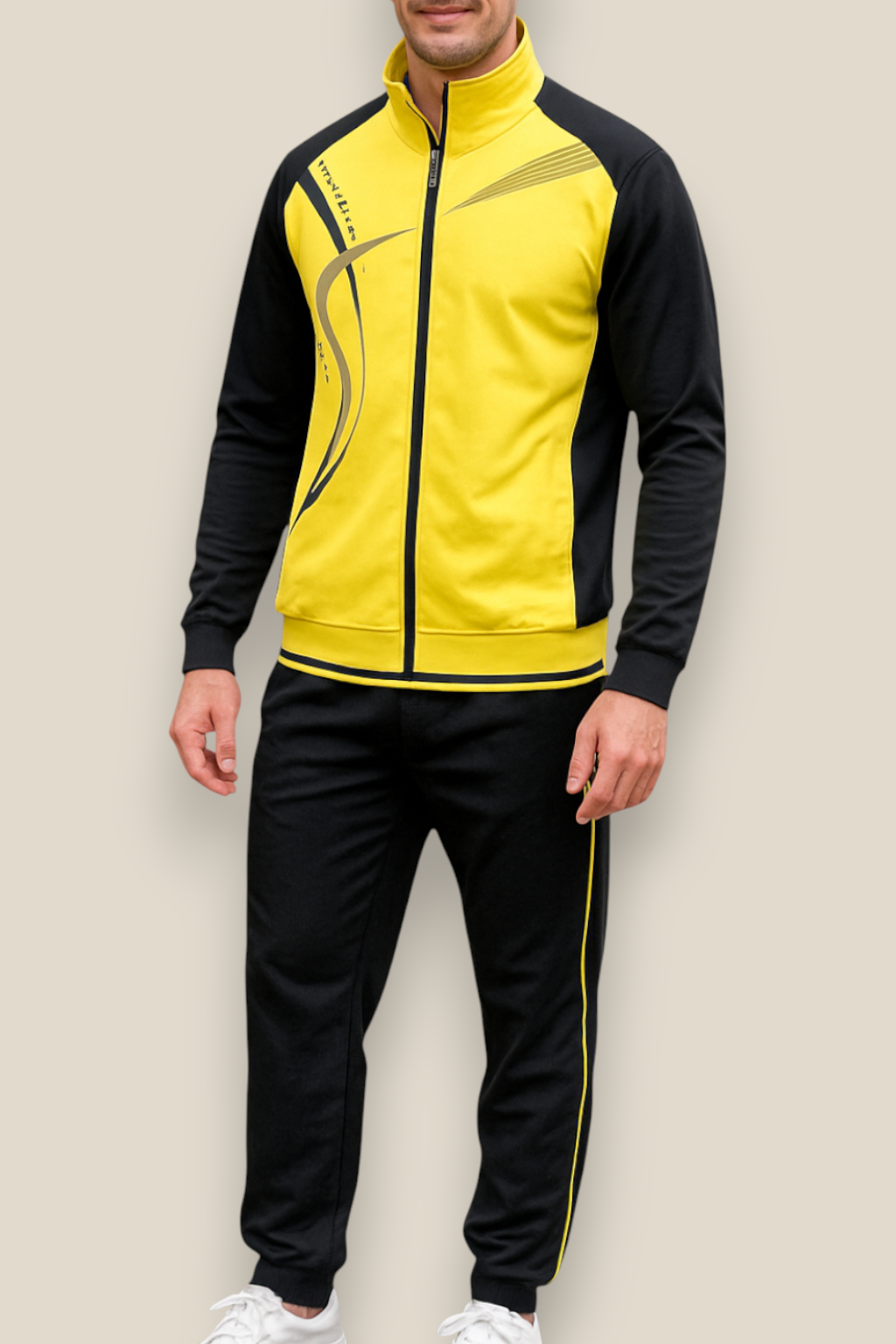 Men’s Sportswear Set - Two-Piece Jacket And Jogging Tracksuit Set