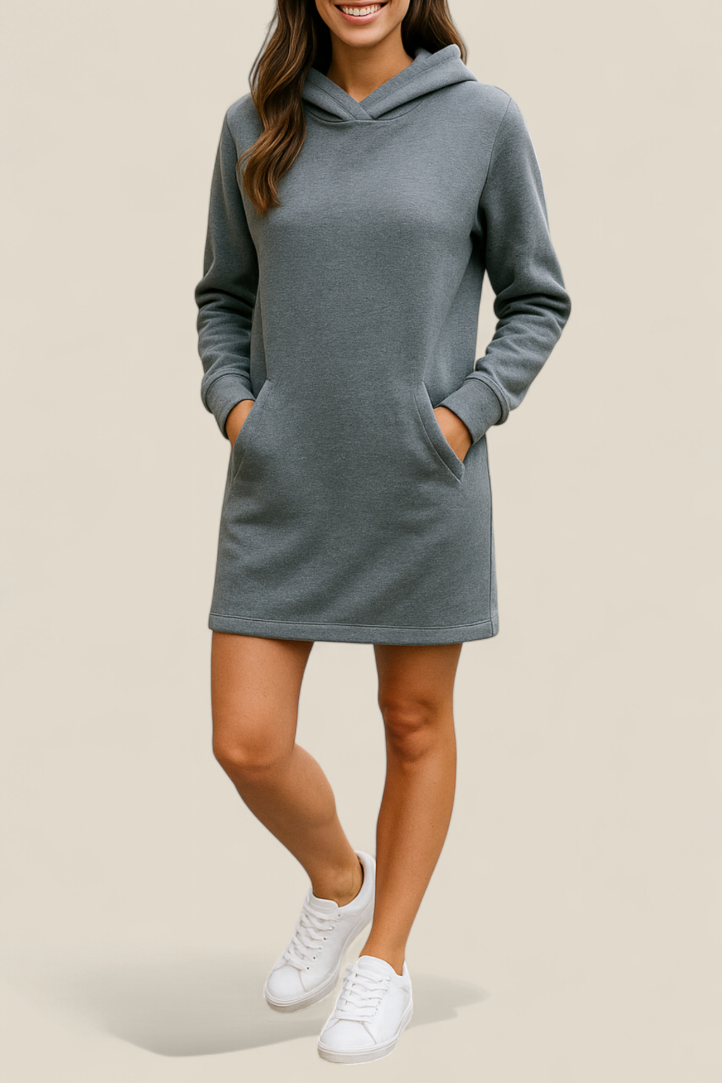 Women’s Hoodie Dress, Long Sleeve High Waist Hooded Sweatshirt, Warm Winter Top