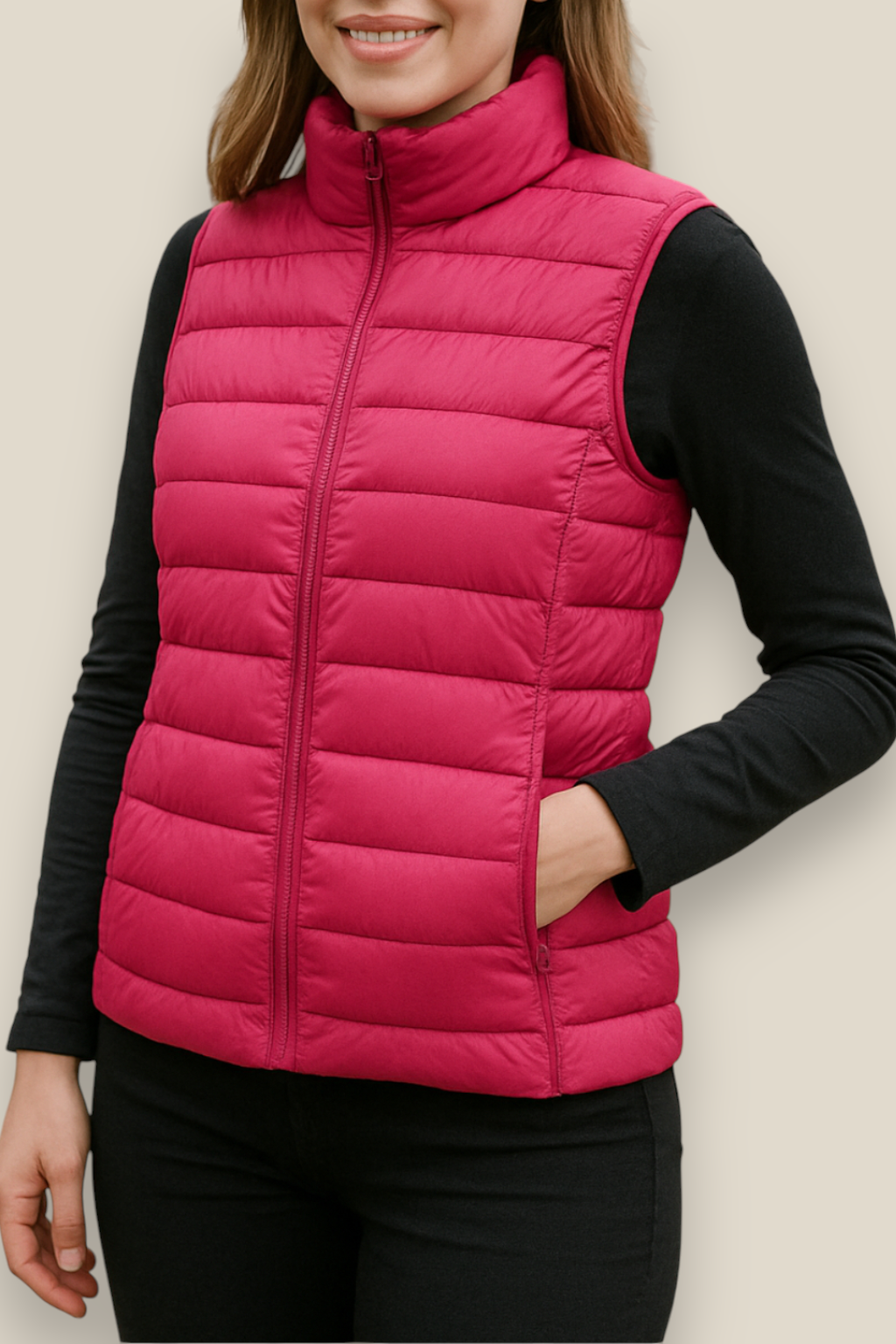 Women’s Sleeveless Down Gilet, Lightweight Puffer Vest, Warm Winter Jacket