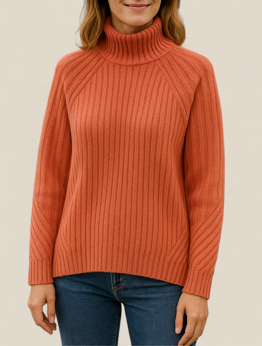 Women’s Turtleneck Knitted Jumper, Elegant Long Sleeve Sweatshirt, Winter Casual Blouse