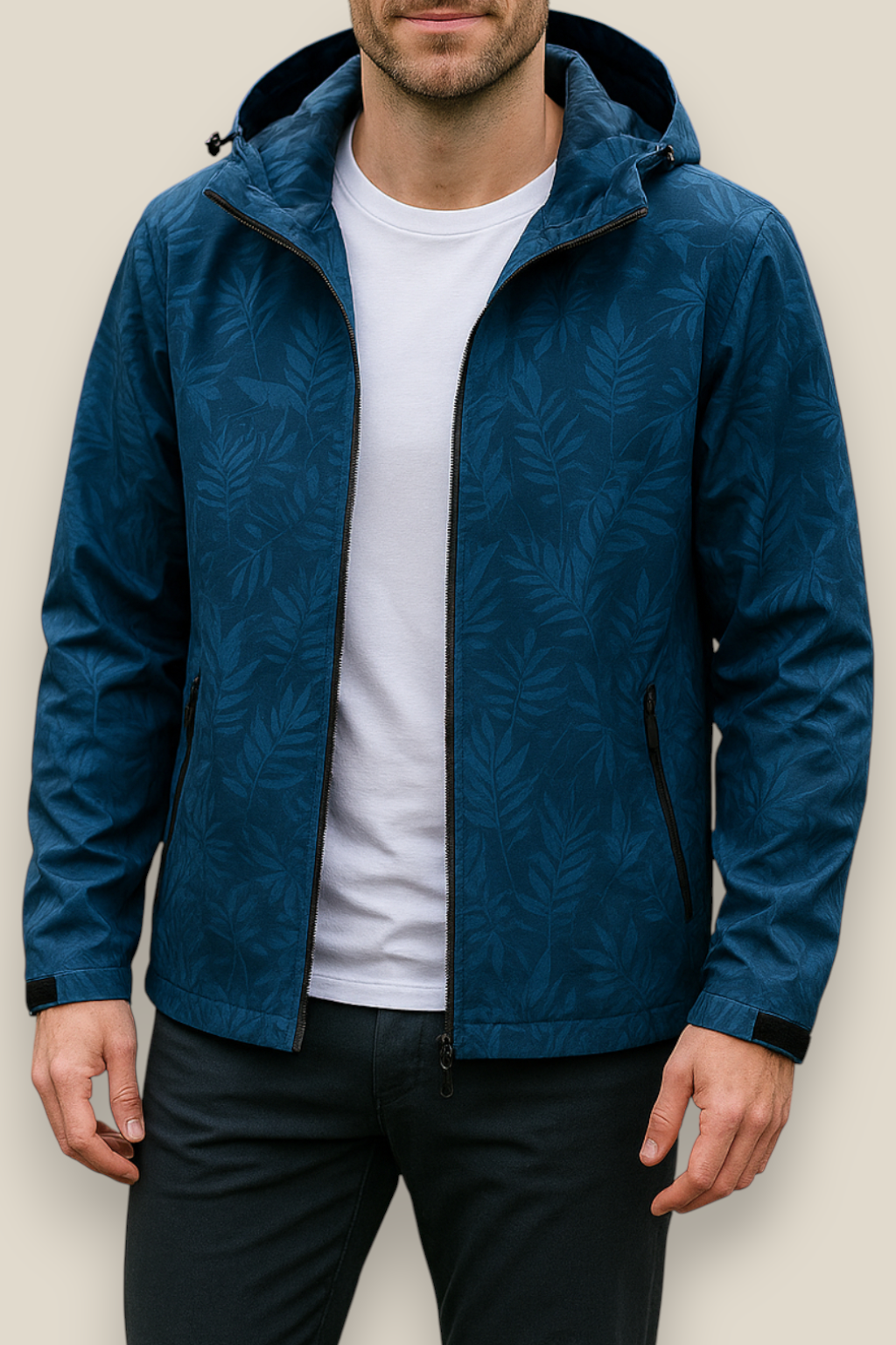 Men’s Outdoor Windbreaker Jacket, Lightweight Hooded Coat, Winter Pullover