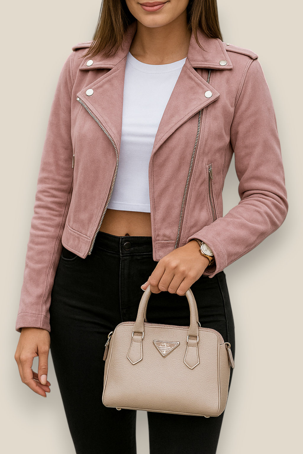 Women’s Suede Velvet Jacket, Short Side Zip Casual Winter Coat, Comfort Winter Wear