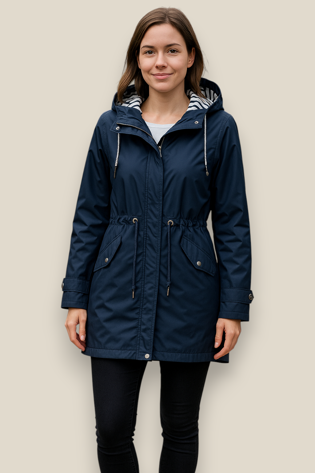 Women’s Waterproof Parka Jacket - Lightweight Hooded Trench coat