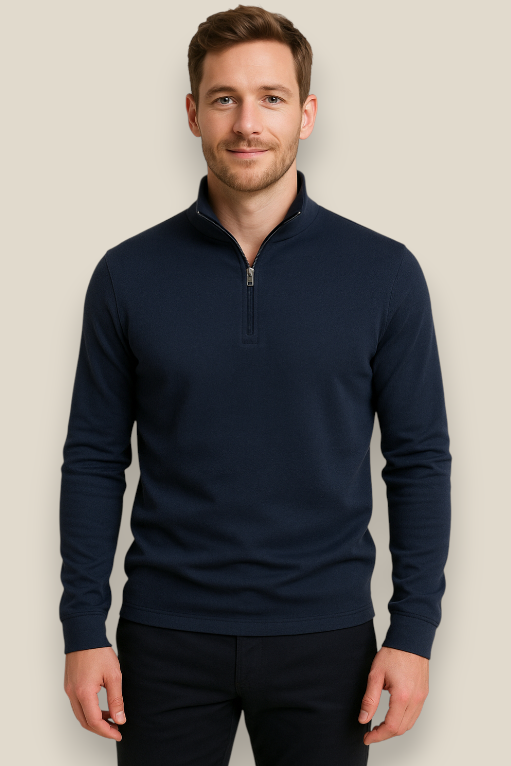 Men’s Fleece Jumper - Long-Sleeve Stand-Up Collar Winter Jacket