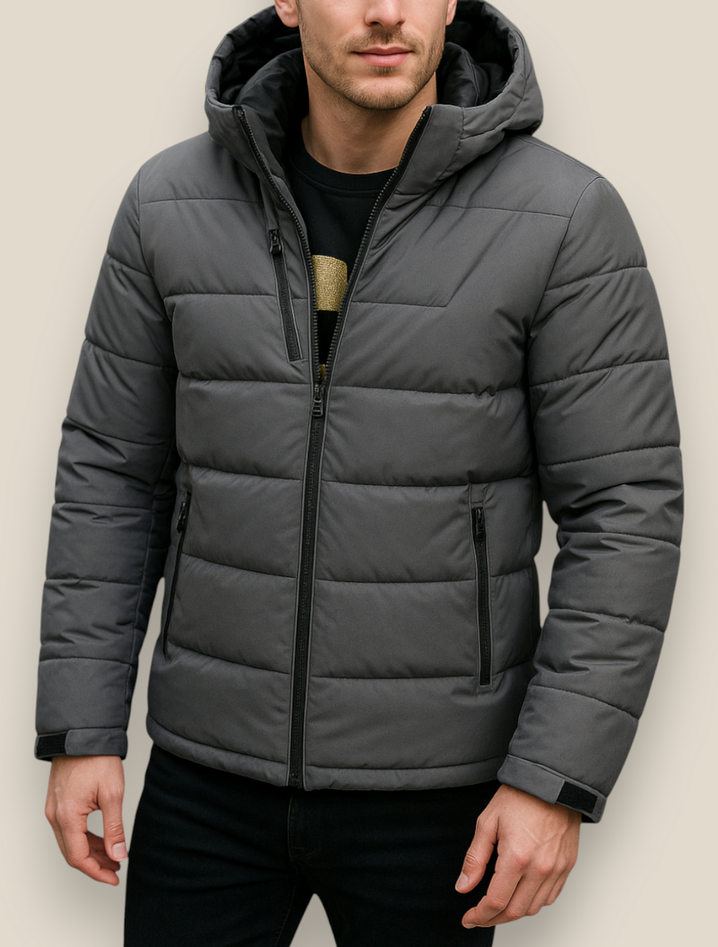 Men’s Hooded Duck Down Puffer Jacket - Thick Warm Casual Coat