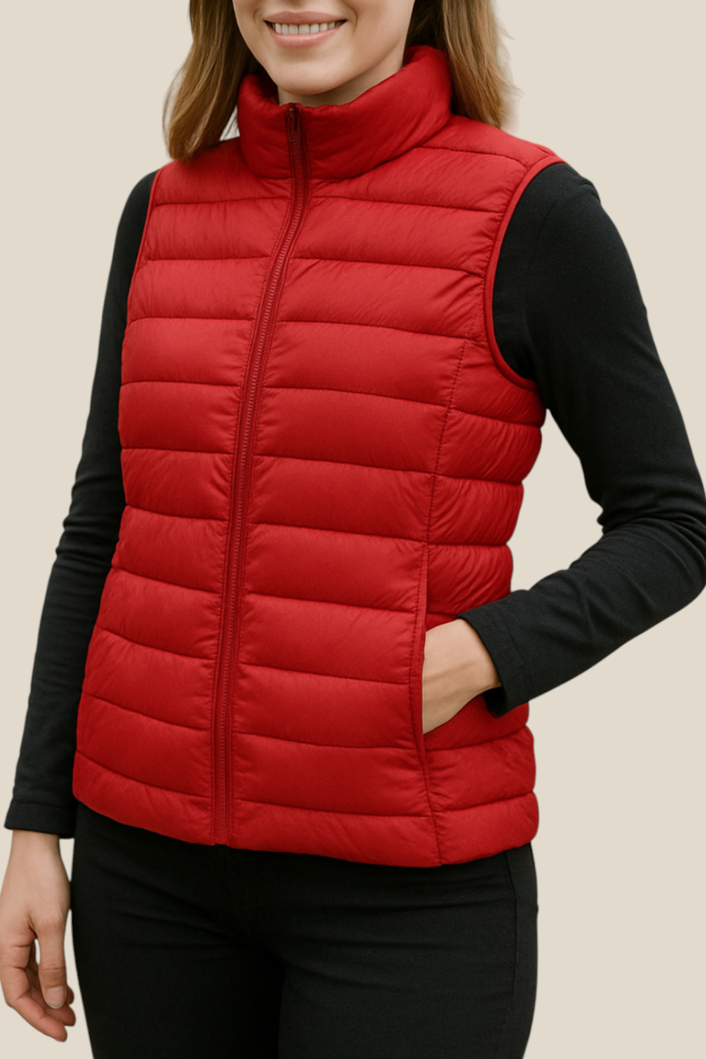 Women’s Sleeveless Down Gilet, Lightweight Puffer Vest, Warm Winter Jacket