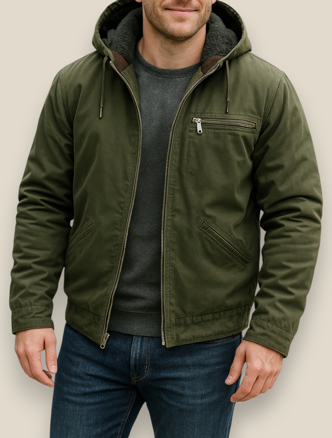 Men’s Hooded Waterproof Jacket - Outdoor Zip-Up Windbreaker