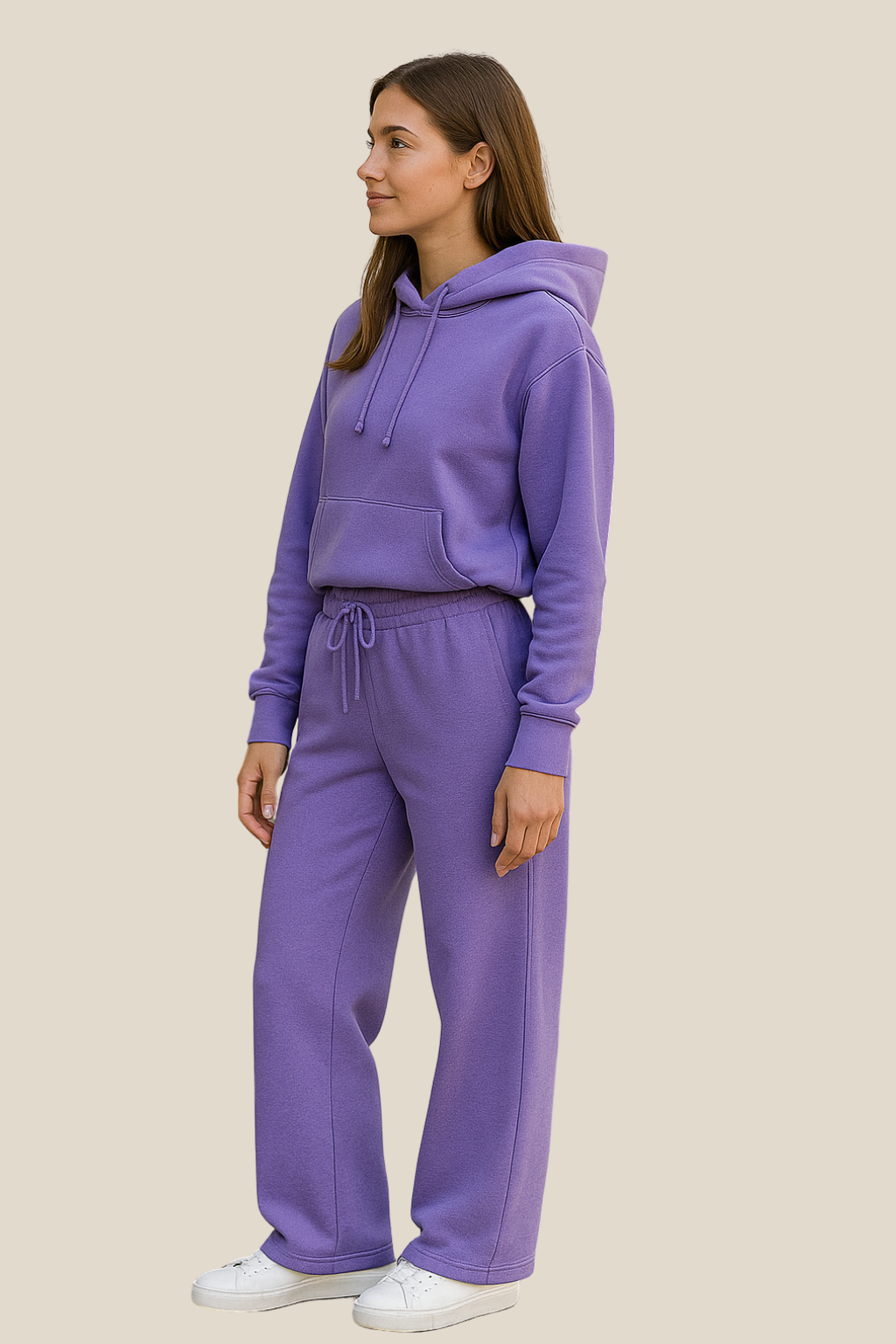 Women’s Two-Piece Hoodie Jogger Set, Casual Winter Tracksuit Outfit, Warm Loungewear
