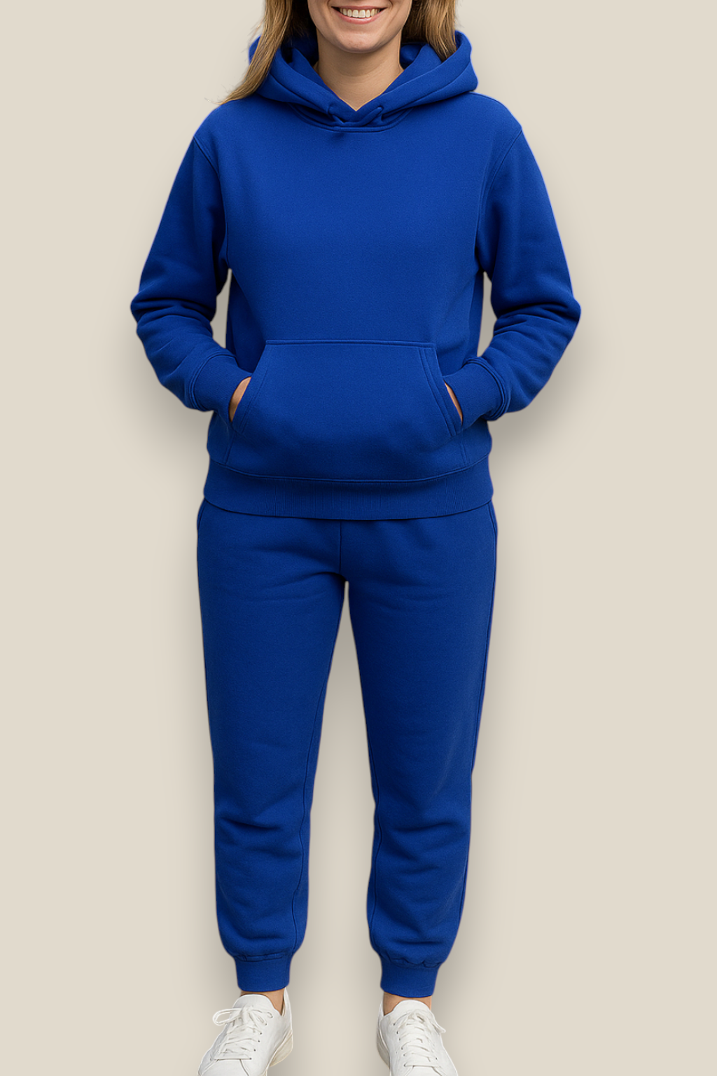 Women’s Winter Tracksuit Set, Two-Piece Fitness Hoodie And Jogging Pants, Fleece-Lined Sportswear