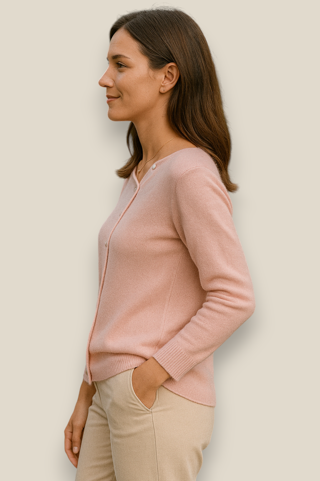 Women’s Elegant Knitted Jumper, Button Up Winter Sweatshirt, Casual Winter Top