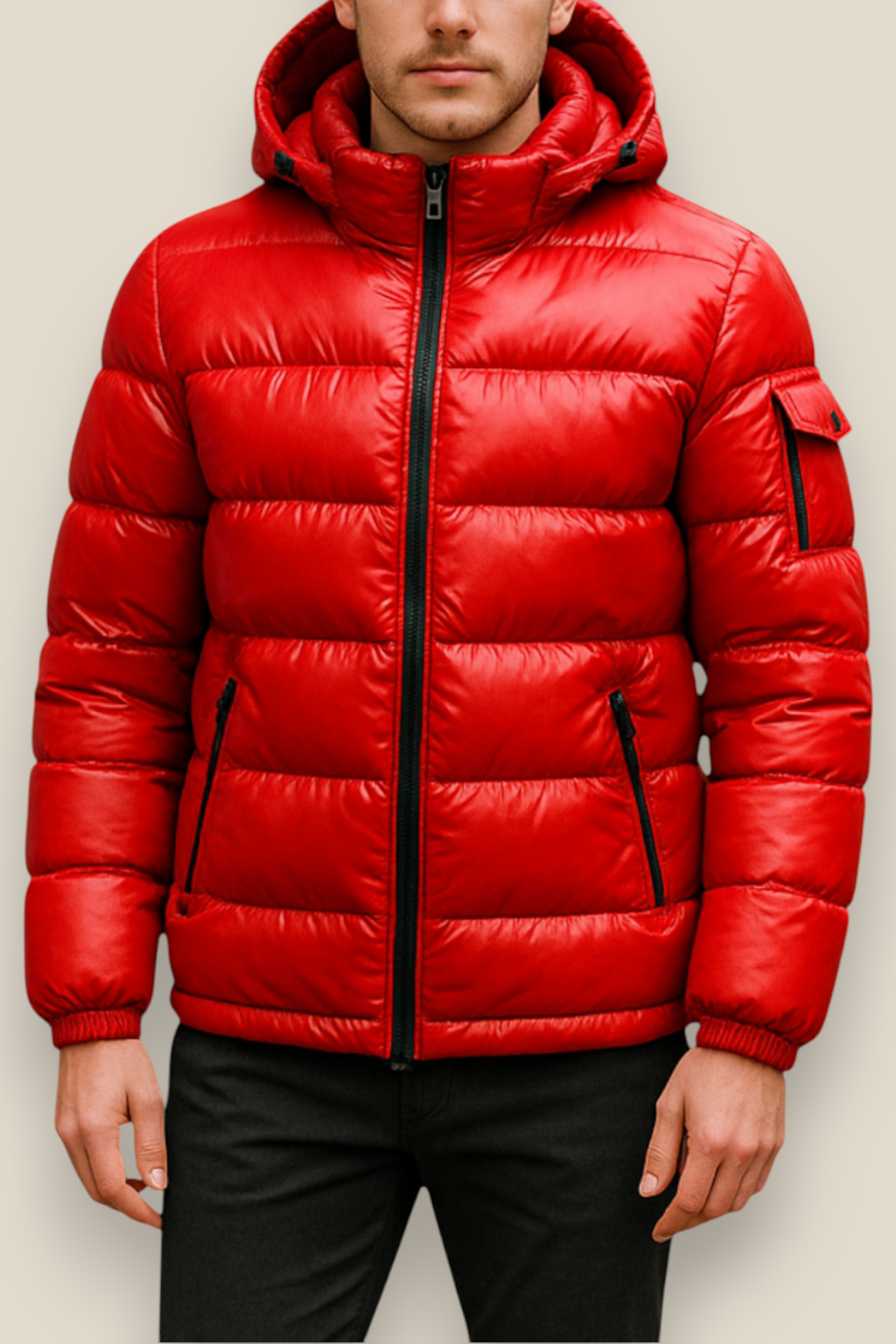 Men’s Waterproof Puffer Jacket - Glossy Down Winter Parka