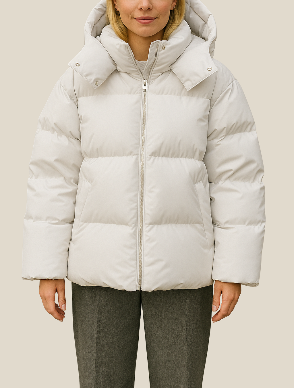Women’s Hooded Winter Puffer Jacket, Warm Loose-Fit Parka, Casual Cold-Weather Coat