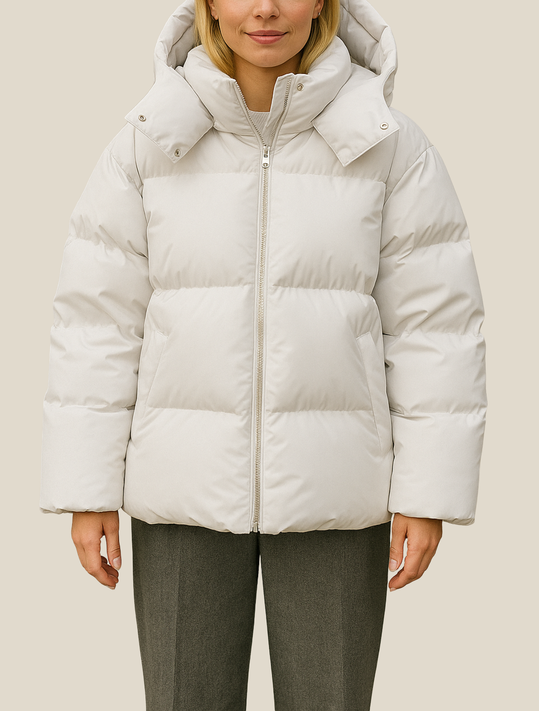 Women’s Hooded Winter Puffer Jacket, Warm Loose-Fit Parka, Casual Cold-Weather Coat