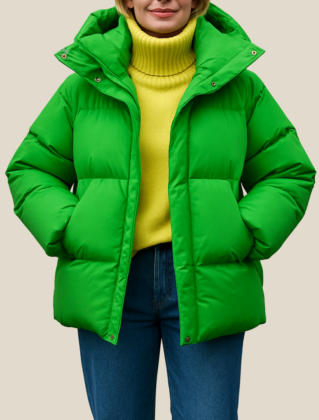 Women’s Hooded Winter Puffer Jacket, Warm Loose-Fit Parka, Casual Cold-Weather Coat