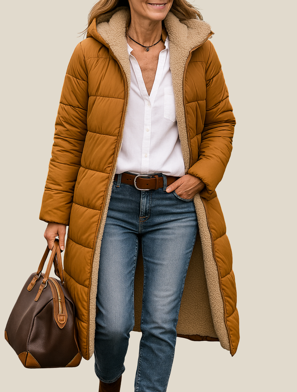 Women’s Hooded Winter Jacket, Long Warm Puffer Coat for Cold Weather And Daily Commuting