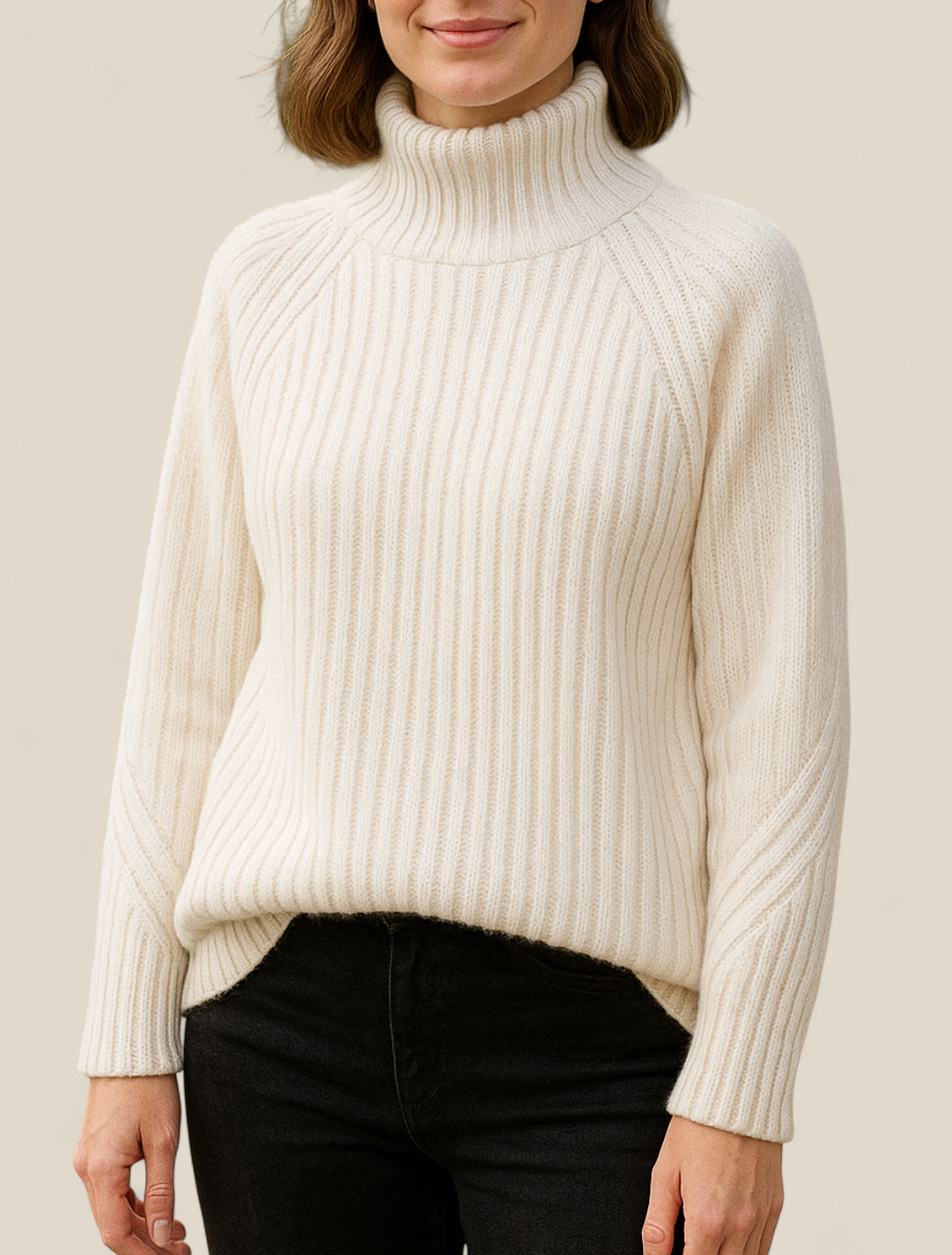 Women’s Turtleneck Knitted Jumper, Elegant Long Sleeve Sweatshirt, Winter Casual Blouse