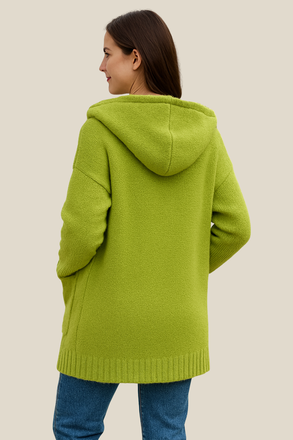 Women’s Knitted Long Cardigan Coat, Relaxed Fit Batwing Sleeve Sweater Jacket For Winter