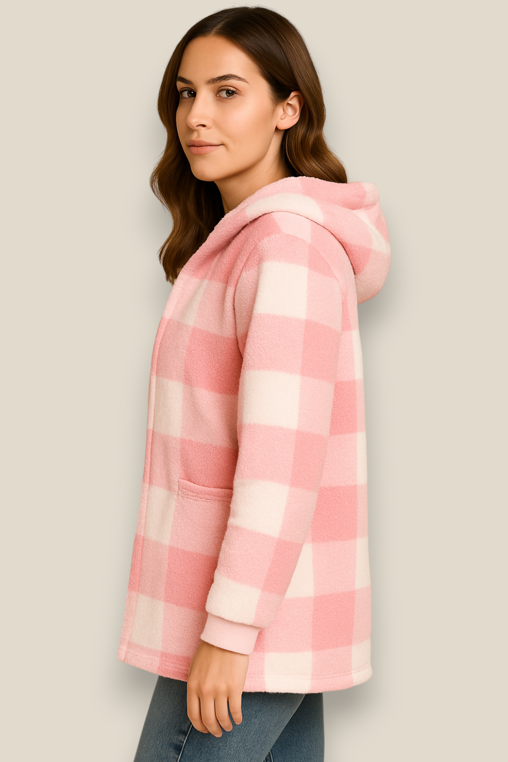 Women’s Plaid Hooded Flannel  Coat - Fleece Warm Winter Jacket
