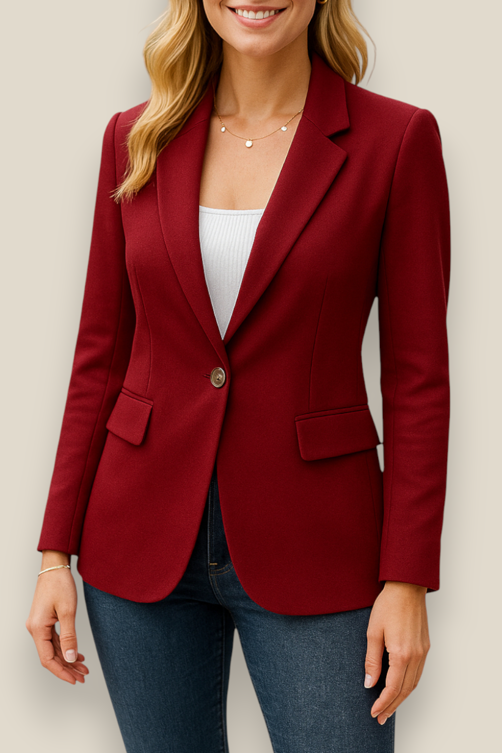 Women’s Blazer Jacket, Long Sleeve Business Coat, Elegant Office Top