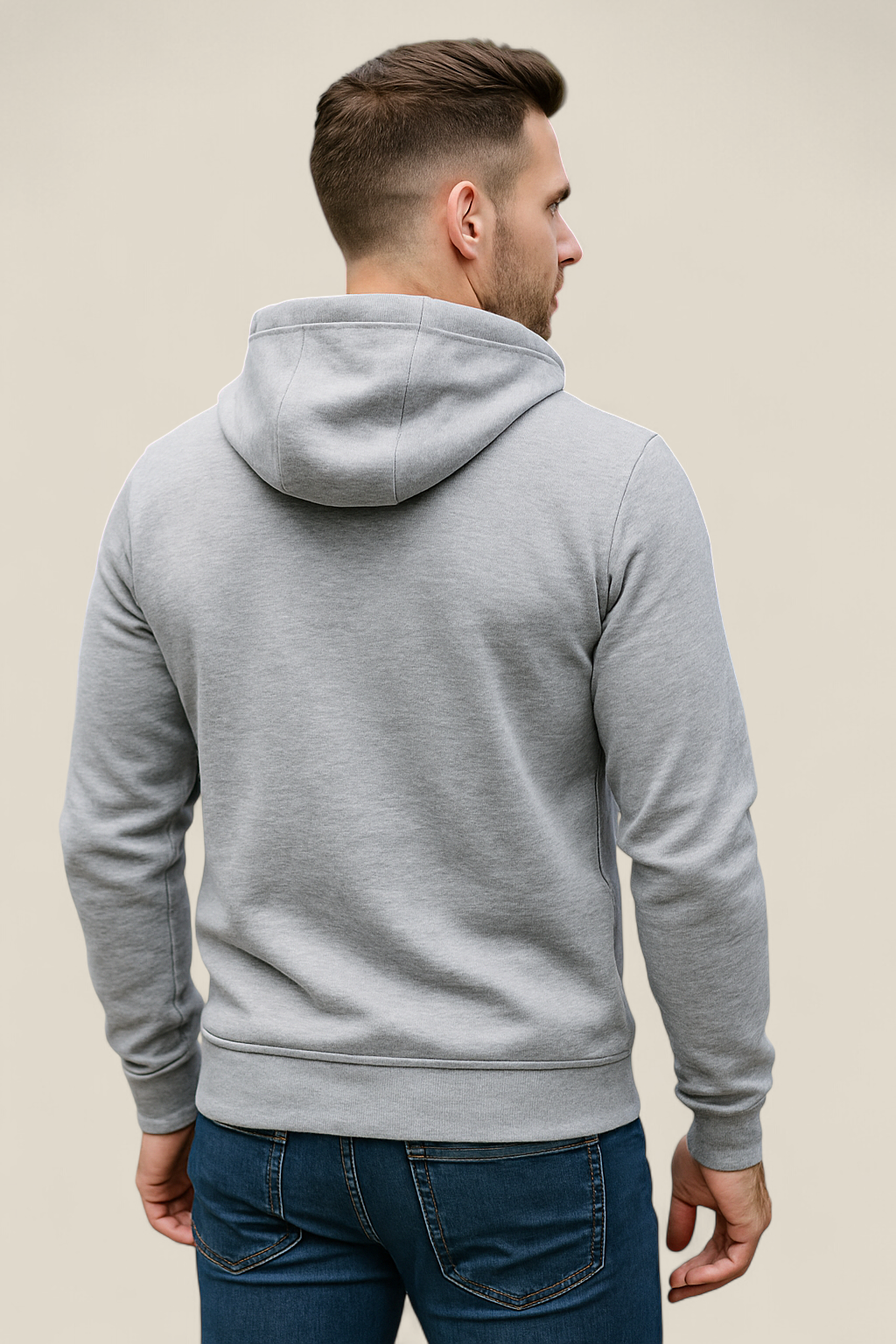Men’s Hooded Zip-Up Jacket - Casual Long Sleeve Sports Gym Hoodie