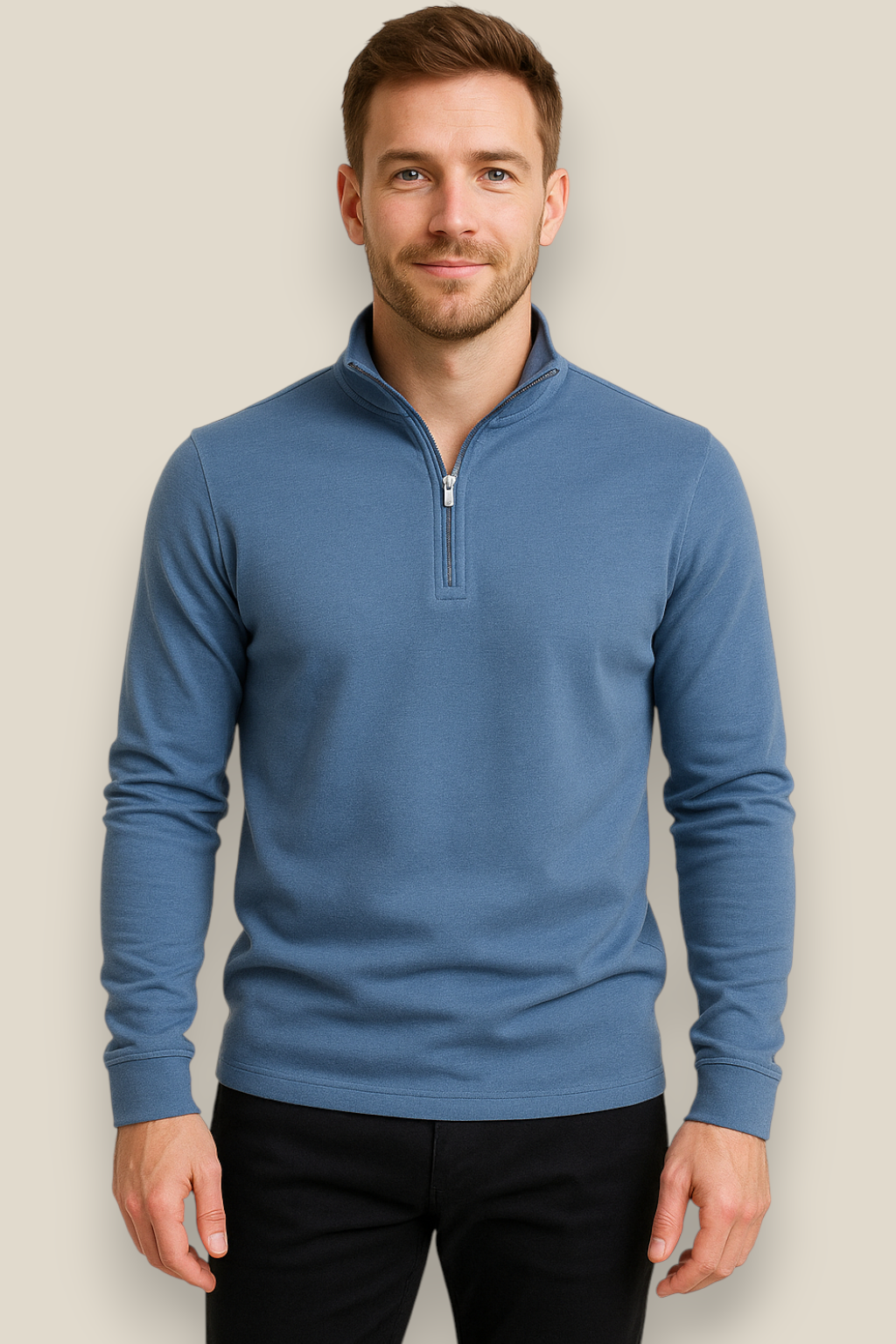 Men’s Fleece Jumper - Long-Sleeve Stand-Up Collar Winter Jacket