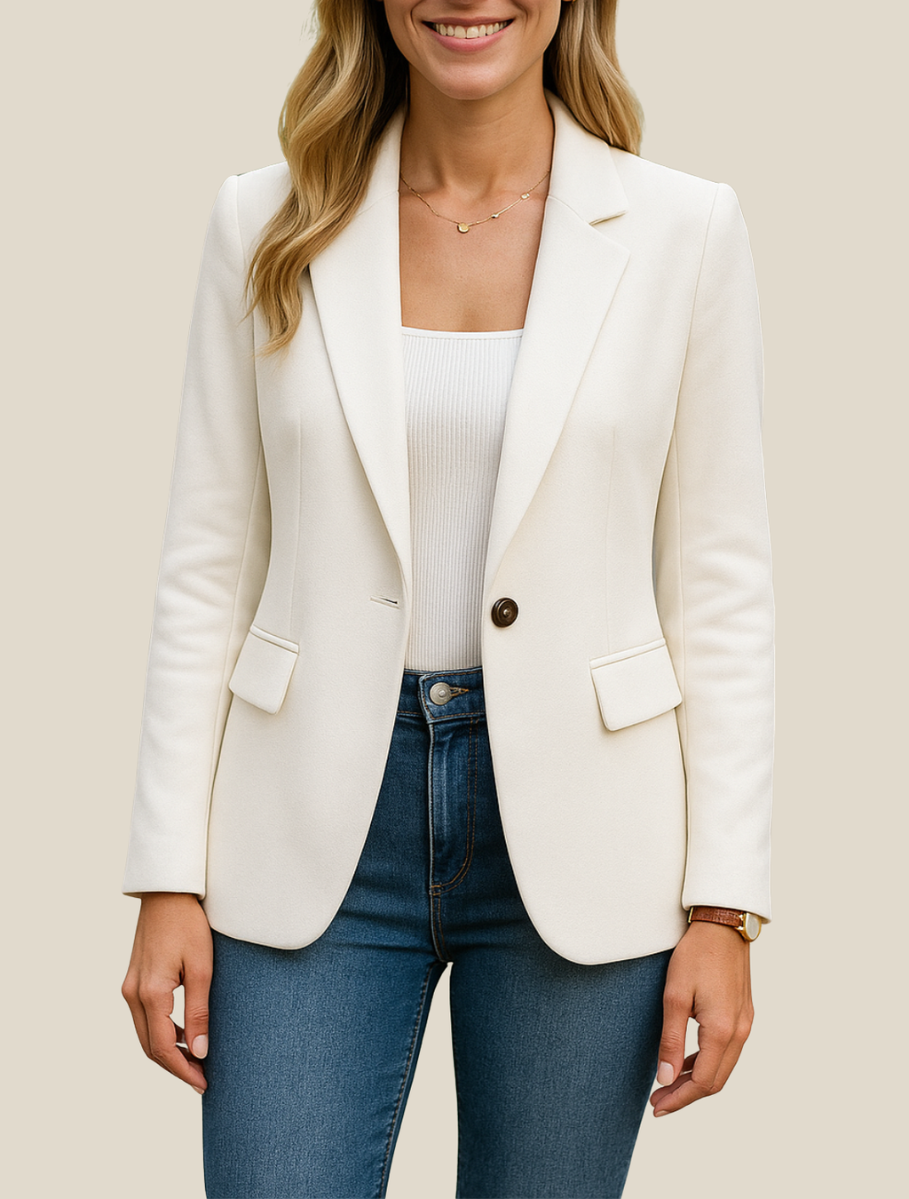 Women’s Blazer Jacket, Elegant Long Sleeve Business Coat, Smart Casual Workwear