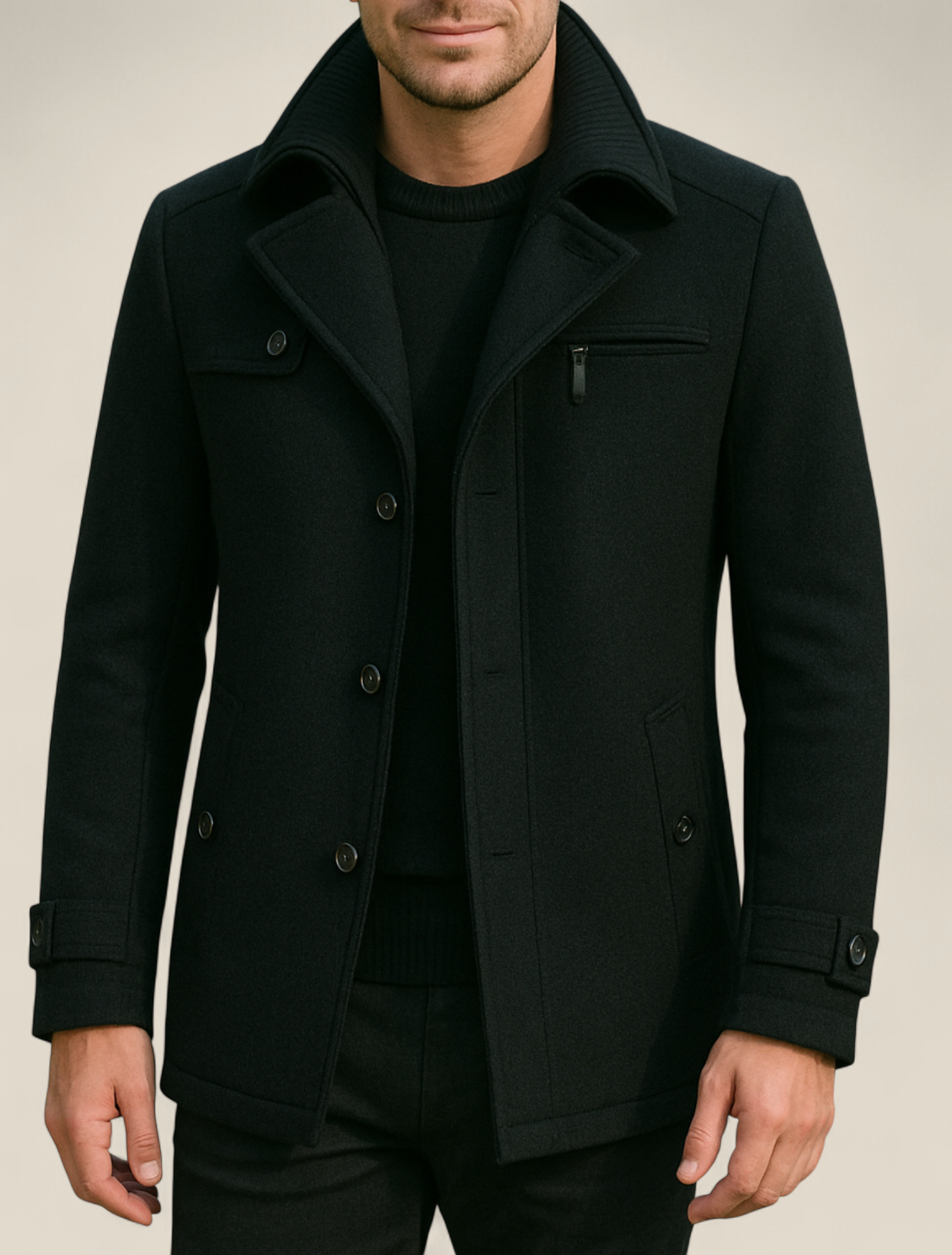 Men’s Wool Jacket - Slim Fit Business Casual Winter Coat