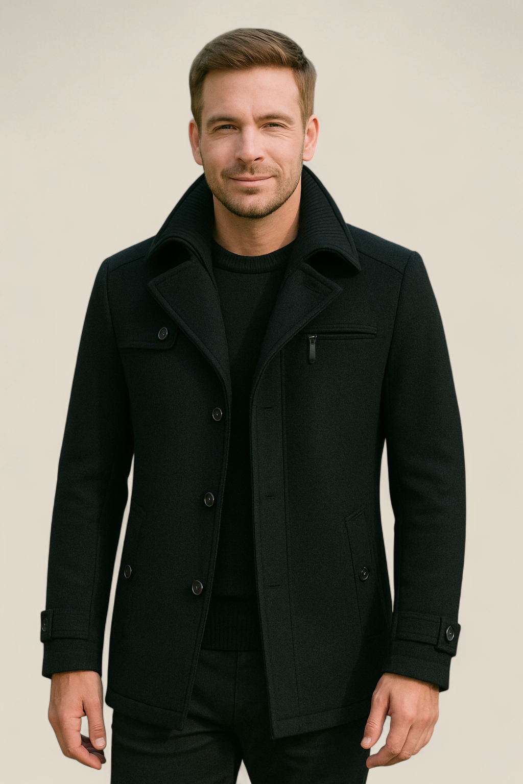 Men’s Wool Jacket - Slim Fit Business Casual Winter Coat