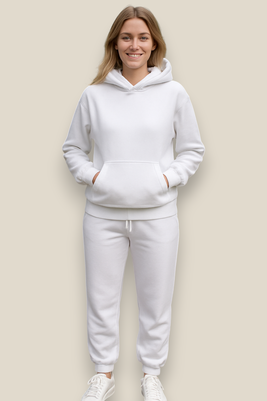 Women’s Winter Tracksuit Set, Two-Piece Fitness Hoodie And Jogging Pants, Fleece-Lined Sportswear