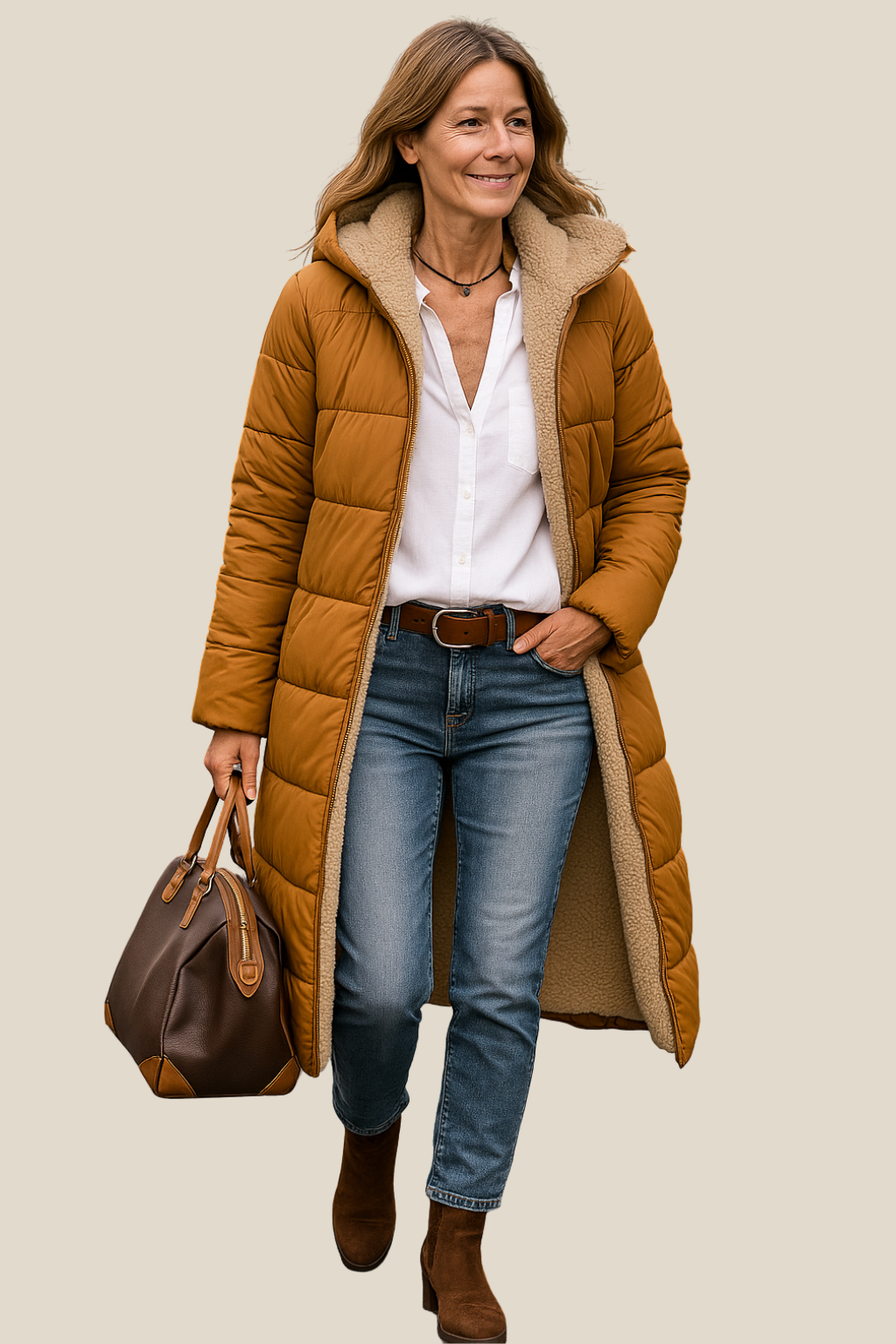 Women’s Hooded Winter Jacket, Long Warm Puffer Coat for Cold Weather And Daily Commuting