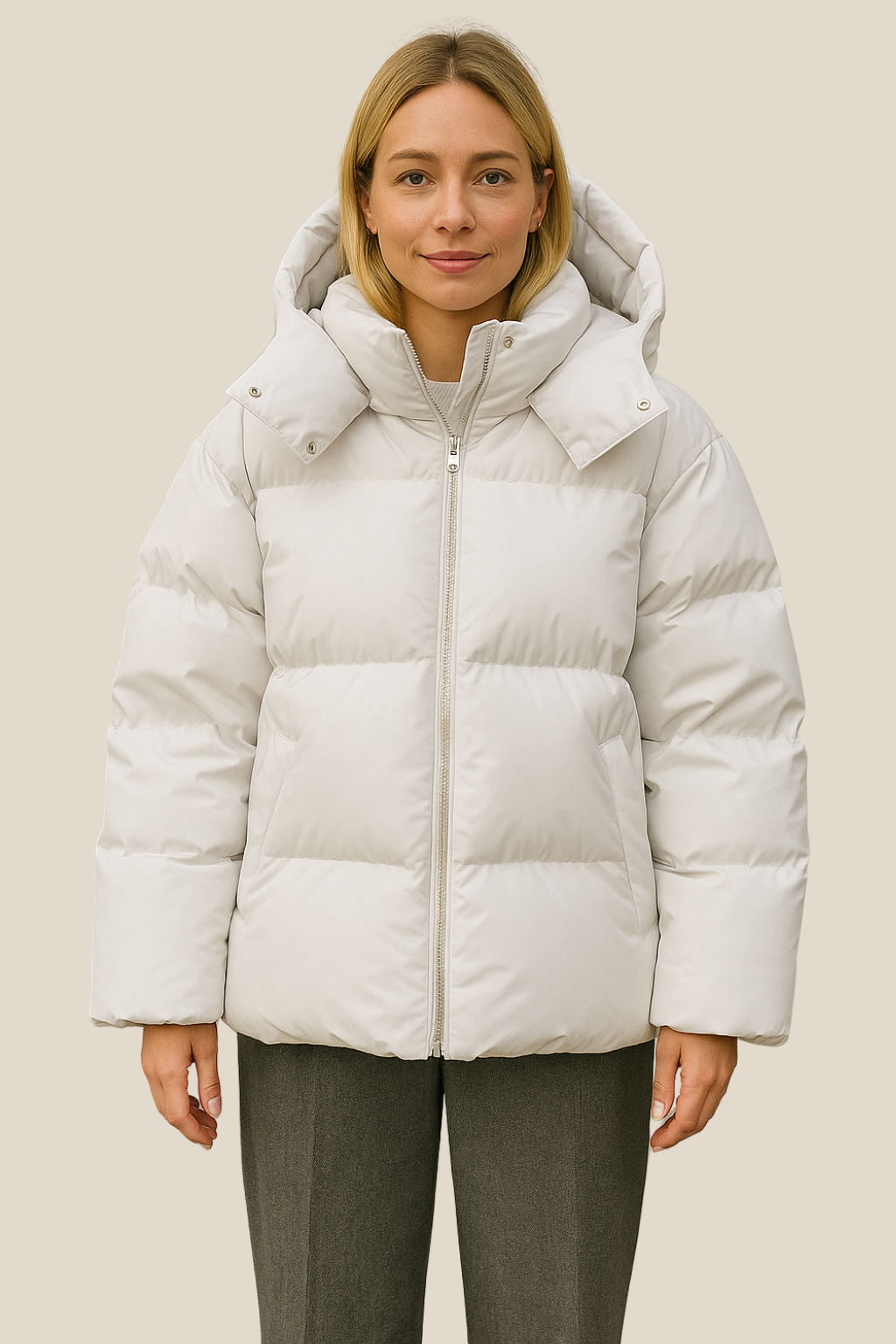 Women’s Hooded Winter Puffer Jacket, Warm Loose-Fit Parka, Casual Cold-Weather Coat