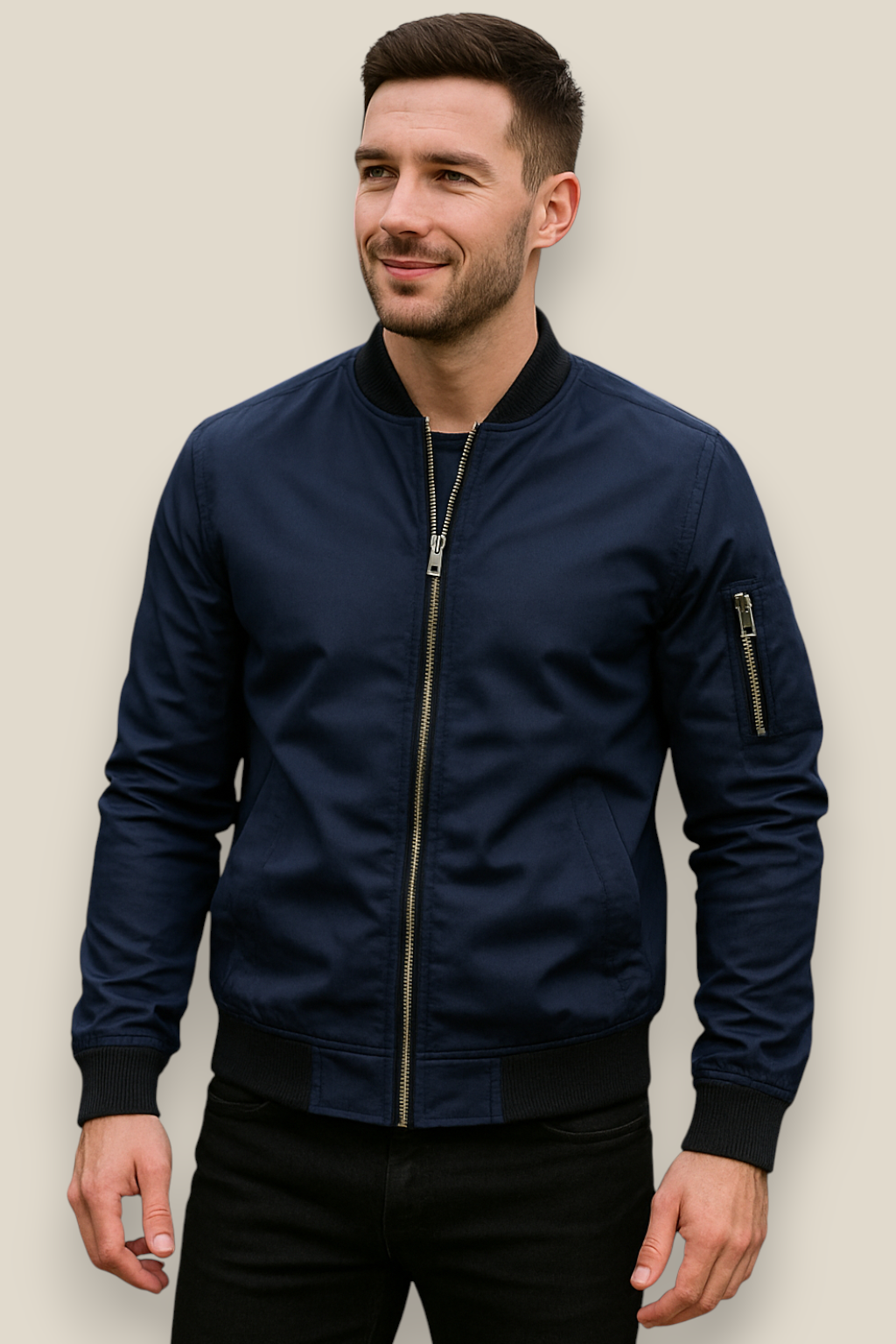 Men’s Windbreaker Jacket, Windproof Lightweight Winter Coat, Warm Outerwear