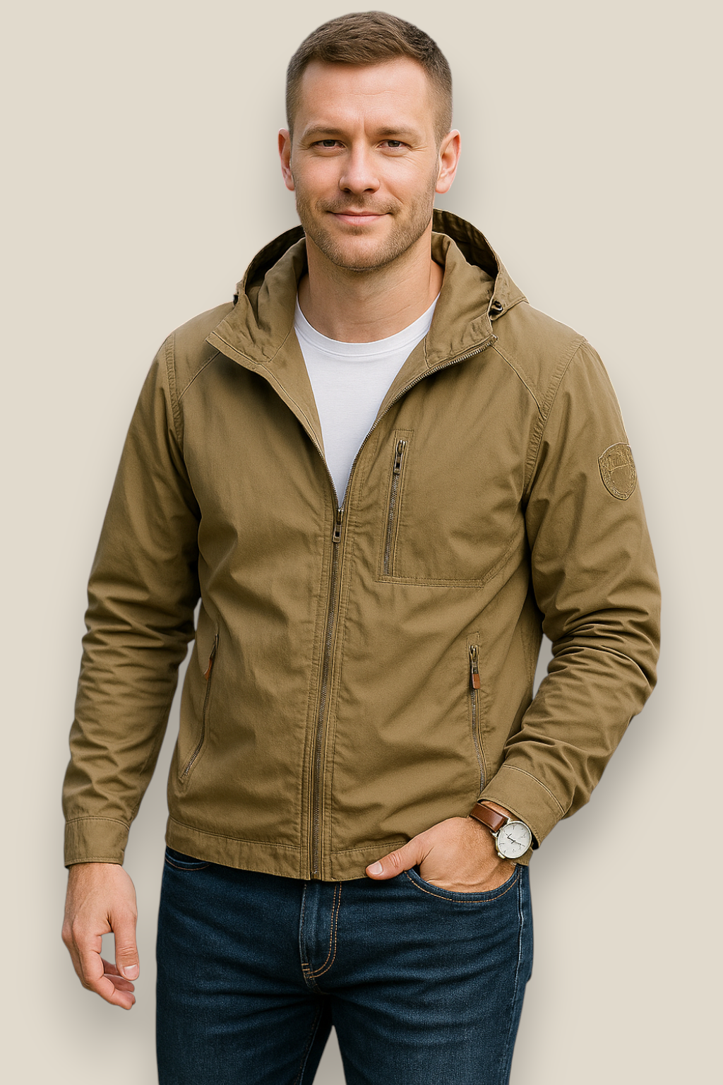 Men’s Waterproof Hiking Jacket -Outdoor Hooded Windbreaker