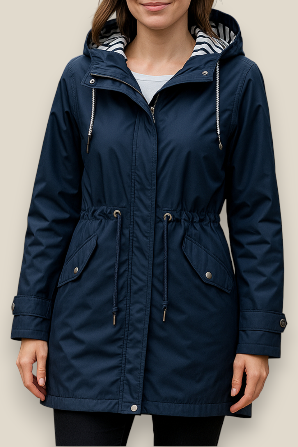 Women’s Waterproof Parka Jacket - Lightweight Hooded Trench coat