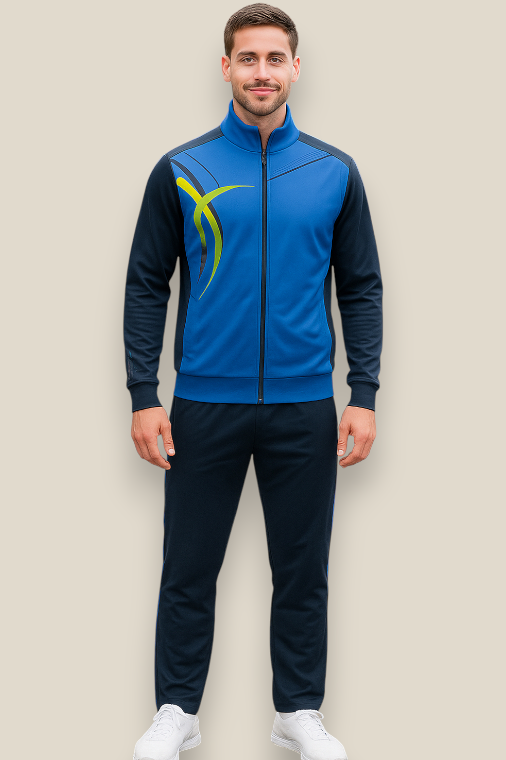 Men’s Sportswear Set - Two-Piece Jacket And Jogging Tracksuit Set