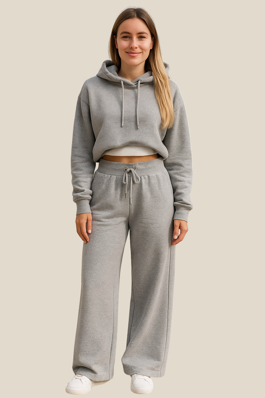 Women’s Two-Piece Hoodie Jogger Set, Casual Winter Tracksuit Outfit, Warm Loungewear