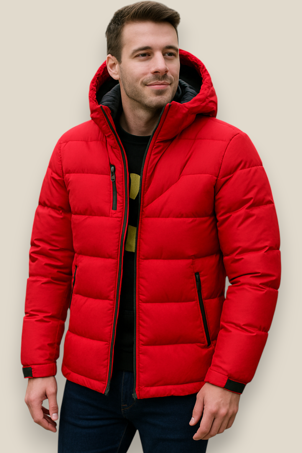 Men’s Hooded Duck Down Puffer Jacket - Thick Warm Casual Coat