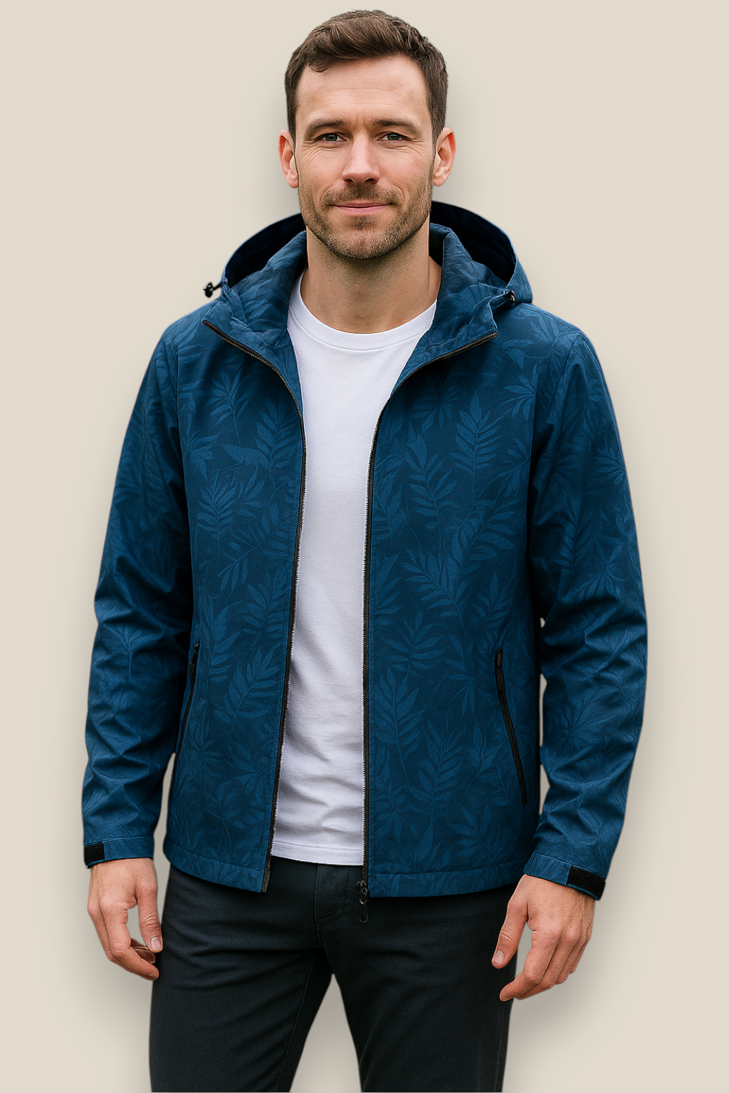 Men’s Outdoor Windbreaker Jacket, Lightweight Hooded Coat, Winter Pullover