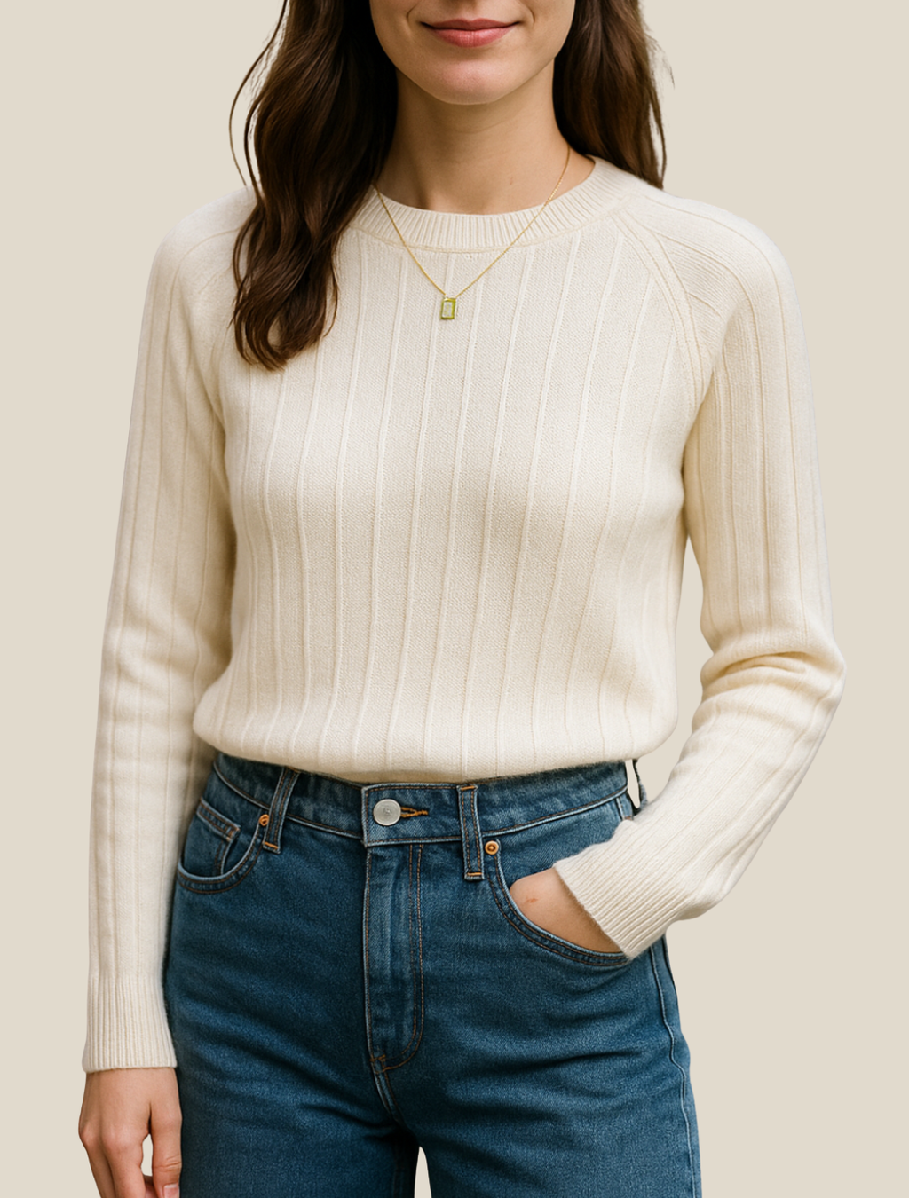 Women’s Knitted Long Sleeve Jumper, Crewneck Pullover, Relaxed Fit Sweatshirt