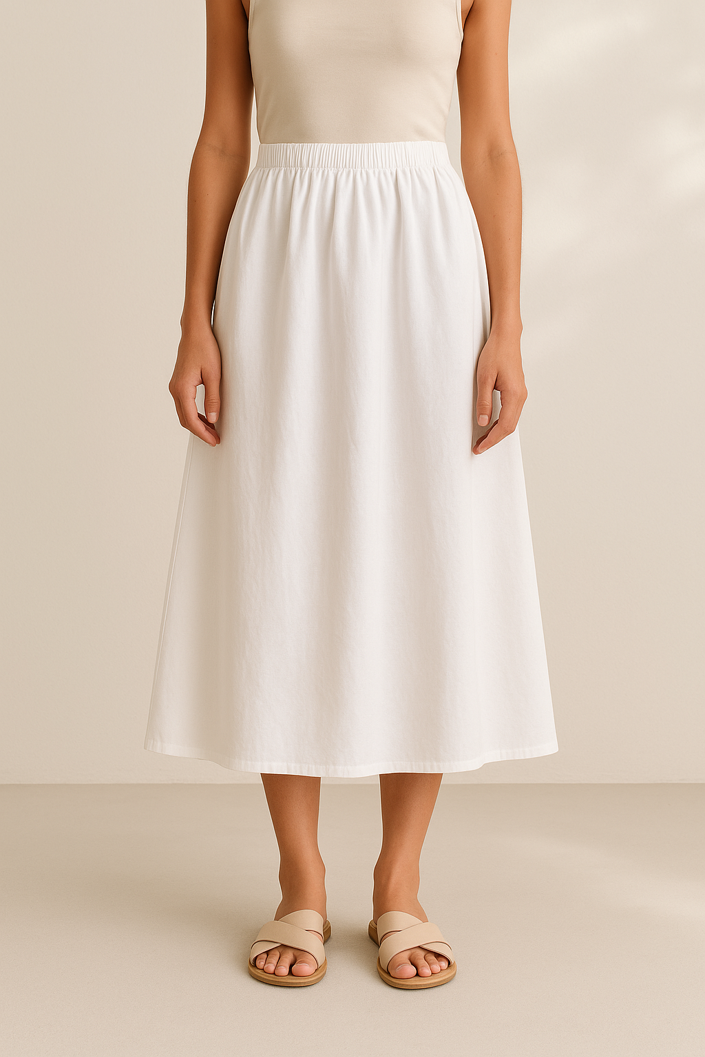 Sophia | Cotton Midi Skirt