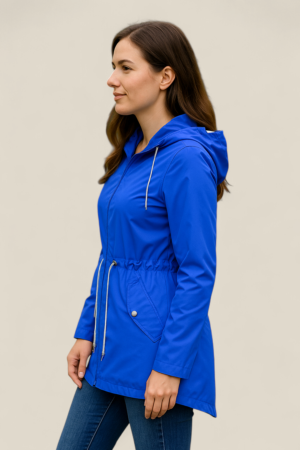 Women’s Waterproof Raincoat, Lightweight Hooded Trench Jacket, Warm Outdoor Coat