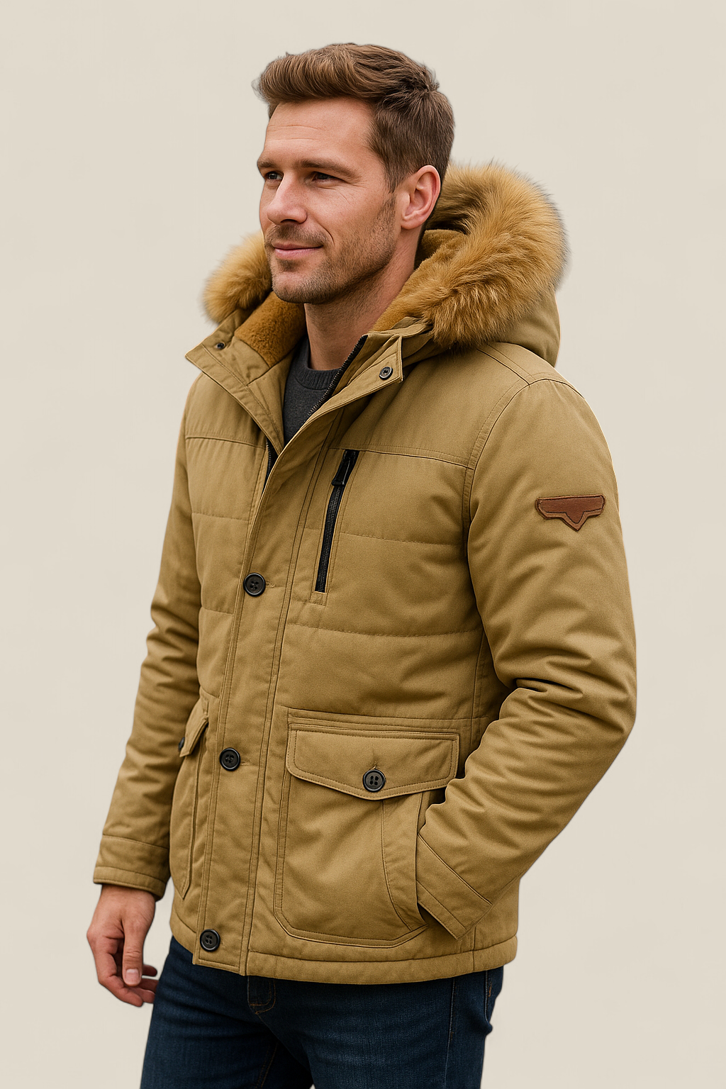 Men’s Winter Parka Jacket - Thick Velvet Outdoor Coat