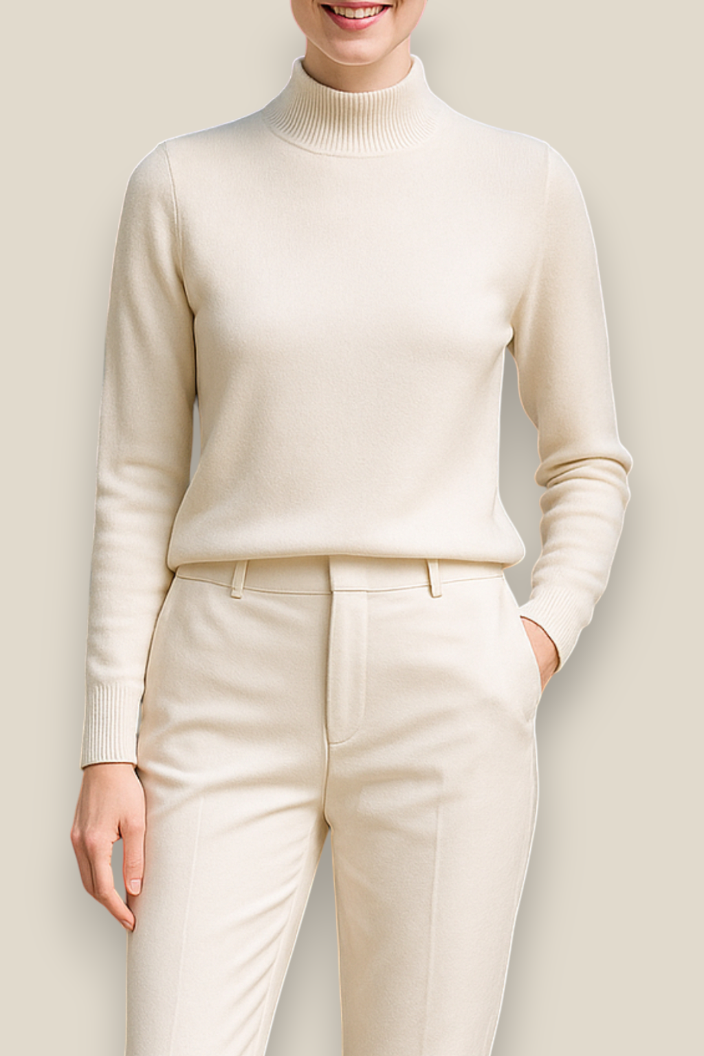 Women’s Wool Jumper, Seamless Knitted Sweater, Long Sleeve Winter Top