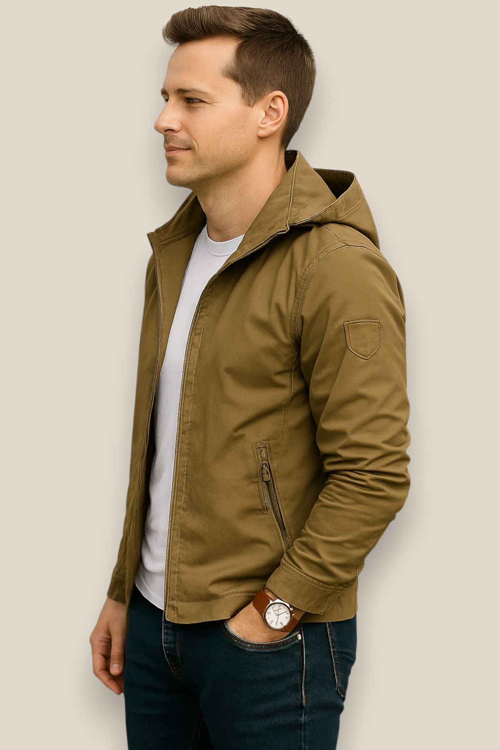 Men’s Waterproof Hiking Jacket -Outdoor Hooded Windbreaker