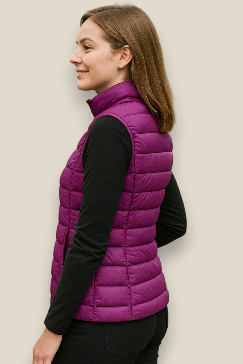Women’s Sleeveless Down Gilet, Lightweight Puffer Vest, Warm Winter Jacket